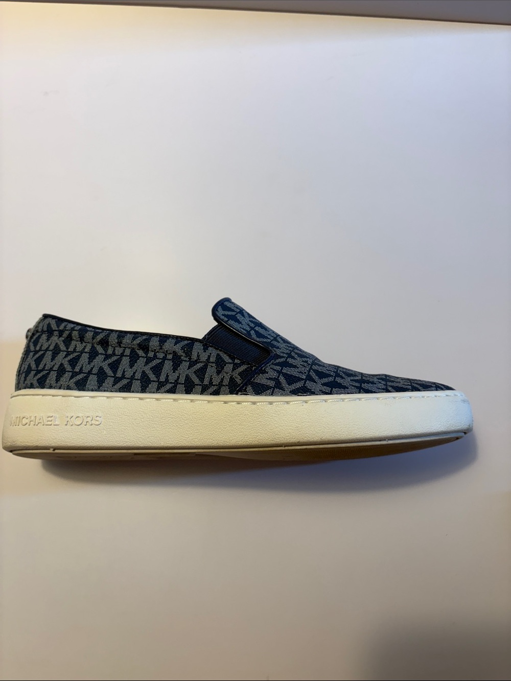 Michael Michael Kors womens Blue MK Monogram Slip-On Sneakers size 6.5 - Picture 6 of 9